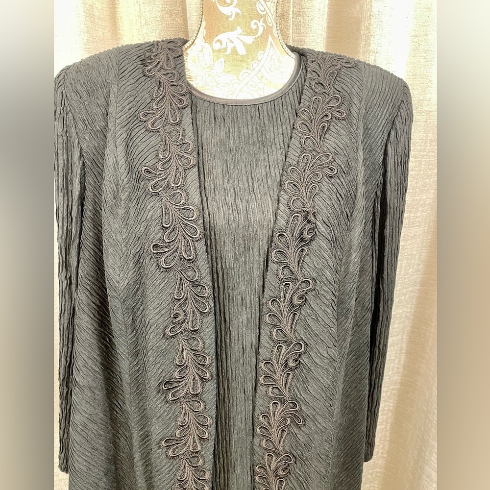 Leslie Fay Black Dress & Jacket Set – 18WP - Picture 10 of 11